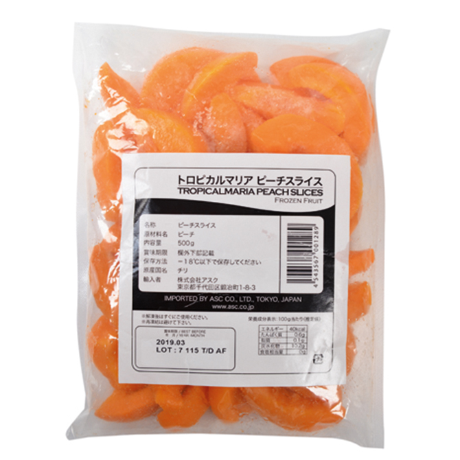 トロピカルマリア・冷凍ピーチ スライス 500g ×20袋
